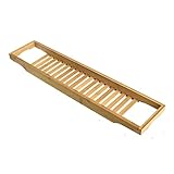 Badewannenregal, Tablett, Badezimmer-Aufbewahrungsregal, Badewannenbrücke, multifunktional, für Buch-Organizer, Weinglas-Regal