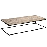 Couchtisch, rustikaler Holz-Beistelltisch, Wohnzimmer-Akzent-Sofatische, robuster niedriger Teetisch für Büro, kleine Wohnung und Bar, 80/100 cm (Größe: 80 x 50 x 45 cm)