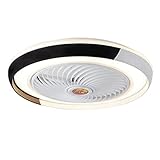 SEYFI Deckenlüfter Mit Lichtern Deckenventilator Leuchtt/Schwarz/50 Cm*20 cm