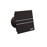 E-100 M BK - Abluftventilator für das Bad - E-Serie Methacrylat Standard - Schwarze Methacrylat Front - Energieklasse B - Geräuscharme und Effiziente Dunstabzugshaube fürs Bad - 15 cm Breit - Cata