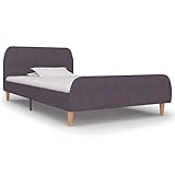 MOONAIRY Bettgestell, Bett, Lattenrost, Bettrahmen, Jugendbett, Bed Frame, Taupe Stoff 90x200 cm