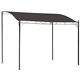 Tidyard Grillpavillon Pavillon Terassenüberdachung Dach BBQ-Pavillon Flammschutzdach 3 x 2,5 m,Anthrazitgrau und Schwarz,Stahl, Stoff (100% Polyester)