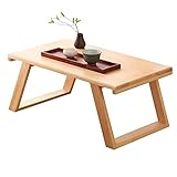 Tatami Niedriger Tisch für zu Hause, Massivholz-Klapptisch, japanischer Massivholz-Balkon, moderner Erkerfenstertisch, Balkon, Teetisch, Küche, Kleiner Esstisch (Farbe: Braun, Größe: 60 x 35