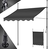 KESSER® Klemmmarkise mit Handkurbel Balkon, Balkonmarkise ohne Bohren, UV-beständig höhenverstellbar wasserabweisend, Sonnenschutz, Terrassenüberdachung, einfache Montage 200cm