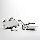 Schmales Türscharnier, 36 mm, kurz, kleiner Möbel-Eckschrank, Sondergröße, Gesichtsrahmen, leise, sanft schließende Scharniere, Edelstahl, 1 Stück Unterlegscheiben für Türscharniere (Color : Half ove