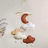 Mobile Baby - Mobile Babybett - Mobile Wickeltisch - Mobile Holz - Baby Mobile für Bett - Mobile Baby Bettglocke - Baby Mobile Selber Basteln with Filzkugeln Mond Wolke