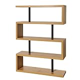 riess-ambiente.de Design Regal Snake 165cm Eichenoptik Bücherregal mit fünf Böden Standregal Büroregal