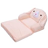 fannay Kindersofa-Rücksitz, Weicher 2-in-1-Stoffschwamm, Faltbares, Hochziehbares Kindersofa für zu Hause (2 Ebenen)