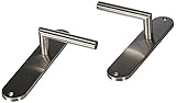 Alpertec 28015050 Edelstahl Renovierungsgarnitur LS Blindschild ohne Lochung Drückergarnitur Türgriffe Türdrücker …
