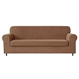 YLLUPD 2 Stück Wasserdicht Sofabezug,Stretch Sofahusse mit Individueller Kissenbezug Möbelschutz Couch Bezug Abwaschbar Antirutsch Sofa Überzug für Katze Hund-4 Sitzer-Hellblaue Farbe