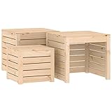 Tidyard 3-TLG. Gartenbox-Set Gartenmöbel Terrassenmöbel Outdoor-Möbel Kissenbox Werkzeugkasten Aufbewahrungsbox Auflagenbox Gerätebox Gartenhausschränke Aufbewahrungskiste Massives Kiefernholz