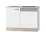 Küchen Spülenschrank Set mit Arbeitsplatte Genf SPGSSET-9 in weiß 110 cm