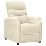 JUNZAI Relaxsessel, Kinosessel, Fernsehsessel, Ohrensessel, Recliner Chair, Relaxsessel & -liegen, Heimkino Sofa, Creme Stoff