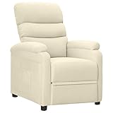 BULANED Relaxsessel, Kinosessel, Fernsehsessel, Ohrensessel, Recliner Chair, Relaxsessel & -liegen, Heimkino Sofa, Creme Stoff