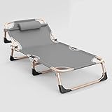 MINDONG HZH Sonnenliege Zero Gravity Chair für Outdoor-Campingreisen, klappbare Sonnenliegen, Büro-Strandliegen, extrabreite Terrassenliegen – Grau