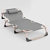MINDONG HZH Sonnenliege Zero Gravity Chair für Outdoor-Campingreisen, klappbare Sonnenliegen, Büro-Strandliegen, extrabreite Terrassenliegen – Grau