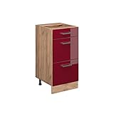 Vicco Küchenschrank Hängeschrank Unterschrank Küchenzeile R-Line Goldkraft Bordeaux