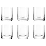 Leonardo Easy+ Trink-Gläser, 6er Set, spülmaschinenfeste Wasser-Gläser, geradlinige Glas-Becher, Saft-Gläser, Größe S, 310 ml, 039614