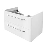 FACKELMANN Milano Waschbeckenunterschrank mit Schubladen – Unterschrank für Waschtisch im Bad (80 cm x 49,5 cm x 48 cm) – Badschrank hängend in Weiß