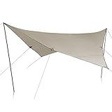 yourGEAR Sonnensegel Atrani 3 x 3 m Sonnenschutz Wetterschutz Tarp 2 Aufstellstangen UV 50+ Schutz wasserdicht 5000 mm Beige Grau