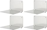 Creativ Ladenbau 4er Set Creativ(es) unsichtbares Bücherregal Metall/Farbe: Silber(weißalumnium RAL9006)/vielseitig einsetzbares Floating Shelf/unsichtbare Buchregal für die Wand/Wandbücheregal