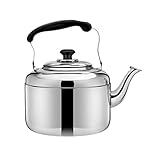 Teekessel, Pfeifender Teekessel, Herdplatte, klassischer Teekessel, Teekanne, Edelstahl-Wasserkocher, Teekannen for den Herd, 1,5 l Keramik-Teekessel (Color : Silver, Size : 15X15X22CM)