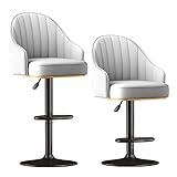MOBYAT 2er-Set Familienhocker mit Thekenhöhe, Barhocker, Barhocker aus PU-Leder, drehbar, Verstellbarer Hochhocker mit Rückenlehne, Moderne Barstühle für Küche, Bistro, Pub, Esszimmer, Th