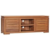 VACARX TV-Schrank 110 x 30 x 40 cm aus massivem Teakholz, Material: massives Teakholz mit natürlicher Oberfläche