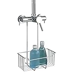 WENKO Thermostat-Dusch-Caddy Milo, Duschregal zum Einhängen an die Armatur in der Dusche für zusätzliche Stellfläche, Duschablage aus rostfreiem Edelstahl, 25 x 36 x 14 cm, glänzend