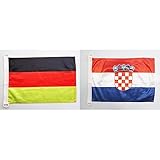 AZ FLAG BOOTFLAGGE Deutschland 45x30cm - DEUTSCHE BOOTSFAHNE 30 x 45 cm Marine flaggen Top Qualität & BOOTFLAGGE Kroatien 45x30cm - KROATISCHE BOOTSFAHNE 30 x 45 cm Marine flaggen Top Qualität