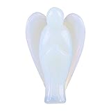 Kristall-Engelfigur, 3,8 Cm, Wunderschöner Opal-Engelsform, Kristall-Heilstein, Geschnitzter Mondstein, Ornament für Zuhause und Wohnzimmer