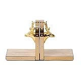 Buchstütze Buchstützen Buchstützen Praktische Buchstützen Personalisierte Buchstützen Niedliche Buchstützen aus Metall Hirschkopf Massivholz Senden Sie Freunden das beste Geburtstagsgeschenk Buchhalte