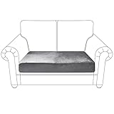 Rosnek Sofa Sitzkissenbezug Sofabezug, Samt Sofahusse Stretch Couchbezug,Sofa Cover Couch überzug für Sofa überzug L Form,Ecksofa,Sofa Sitzkissen 2-Sitzer,1 Stück,Silber Grau