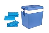 BigDean Kühlbox 24 Liter blau/weiß inkl. 6 Kühlakkus - Bis zu 11 Std. Kühlung - Thermobox aus Kunststoff - Outdoor Kühltasche für Camping, Picknick, Grillen & Garten