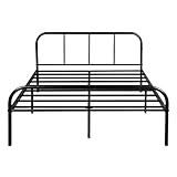 FetiNes Doppelbett Metallbettrahmen | Modern Bettgestell mit Lattenrost für Gästebett Jugendbett Schlafzimmerbett | Stauraum unter dem Bett | 140x200 cm | Schwarz