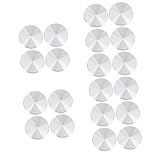 DOITOOL 20 Stück Runder Alu-Kuchen Silber Zubehör Glas Für Tischplatte Runder Glastisch Glasplatten Adapter Glastischabstandshalter Glastischplatten Scheibe Tischzubehör Silber Metall CD