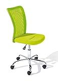 Inter Link Bürostuhl mit höhenverstellbaren Rädern Sitz aus Kunstleder und Polyesterstruktur aus grünem Metall, 43 / 88 / 56 cm