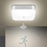 TOOWELL LED Deckenlampe mit Bewegungsmelder Innen, 500LM 5000K USB Wiederaufladbar LED Deckenleuchte Batteriebetriebene Sensorleuchte für Flur Küche Badzimmer Balkon Keller Garage Treppe