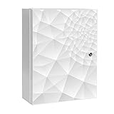 banjado® XXL Medizinschrank abschliessbar mit Motiv Nautilus 35x46x15cm - großer Arzneischrank/Medikamentenschrank aus Metall zur Medikamenten Aufbewahrung - Apothekerschrank mit 3 Schlüsseln