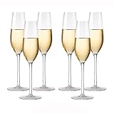 Sektgläser 6 Champagnergläser Kristallglas Kelche Haushalt Champagnerflöte Set Geschenk for Hochzeit, Jubiläum, Weihnachten Champagner Gläser (Size : B)