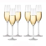 Sektgläser 6 Champagnergläser Kristallglas Kelche Haushalt Champagnerflöte Set Geschenk for Hochzeit, Jubiläum, Weihnachten Champagner Gläser (Size : B)