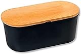 Kesper | Brotbox, Material: Kunststoff, Buchenholz, Maße: 33,5 x 18 /Höhe: 14 cm, Farbe: Schwarz, Braun | 85091