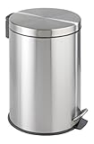 WENKO 18445100 Treteimer Easy Close 20 Liter - Absenkautomatik, Anti-Fingerprint, Fassungsvermögen 20 L, Edelstahl rostfrei, 29.5 x 43.5 x 29.5 cm, Matt