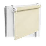 casa pura® Sichtschutzrollo - lichtdurchlässiges Rollo als Sichtschutz am Fenster - Fensterrollo in vielen Größen und Farben | Creme | 60x150cm