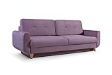 mb-moebel Modernes Sofa Schlafsofa Kippsofa mit Schlaffunktion Klappsofa Bettfunktion mit Bettkasten Couchgarnitur Couch Sofagarnitur 3er Saphir (Lavendel)