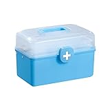AAOCLO Medizinschrank, Aufbewahrungsbox, mit Fächern, Erste-Hilfe-Kasten, Haushalts-Arzneischrank-Organizer, for Heim-Notfall-Werkzeug-Set Bequem und praktisch (Color : Blue, Size : 18x22x33cm)