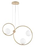 Licht-Erlebnisse Hängelampe Gold FEZIS Metall Glas Modern G9 3-flammig blendarme Pendelleuchte Esszimmer Wohnzimmer