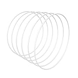 Worown 6 Stück 30cm Metallringe zum Basteln, Weiße Metallring, Deko Ringe zum aufhängen für die Herstellung von Hochzeitskranzdekor und Wandbehang