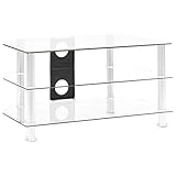 TOYOCC Entertainment Centres & TV-Ständer, Fernsehschrank, transparent, 75 x 40 x 40 cm, gehärtetes Glas