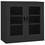 JUNZAI Büroschrank, Aktenschrank, Werkzeugschrank, Metallschrank, Stahlschrank, Kellerschrank, Universalschrank, Lagerschrank, Anthrazit 90x40x90 cm Stahl
